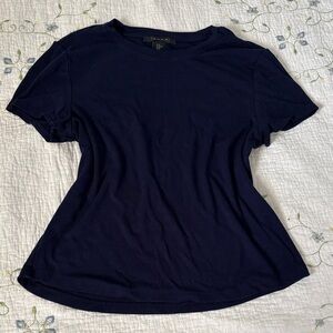 Tahari Basic Blue Ribbed T-shirt XL